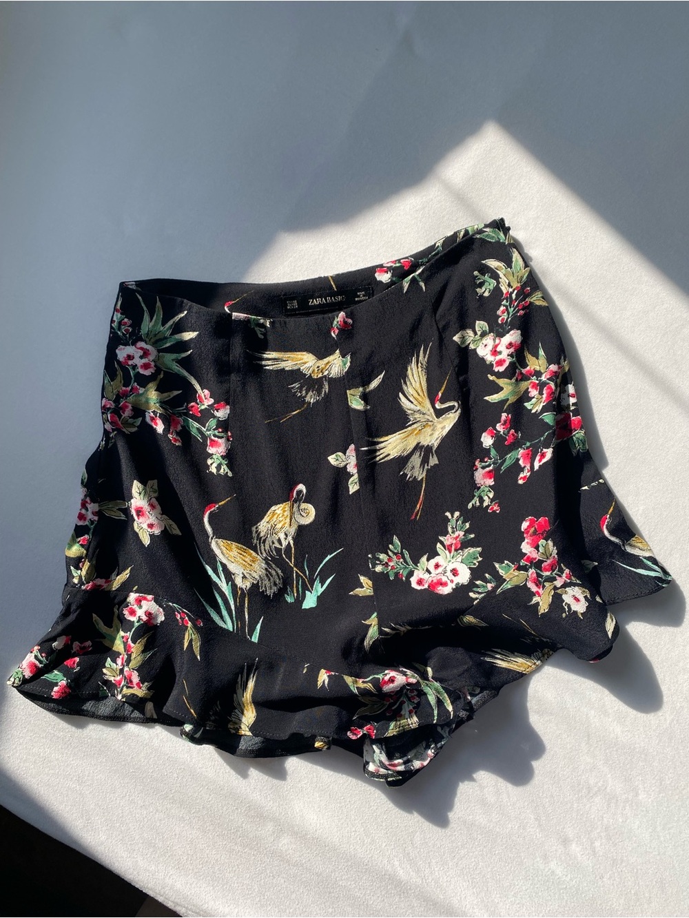 Zara Print Ruffle Shorts